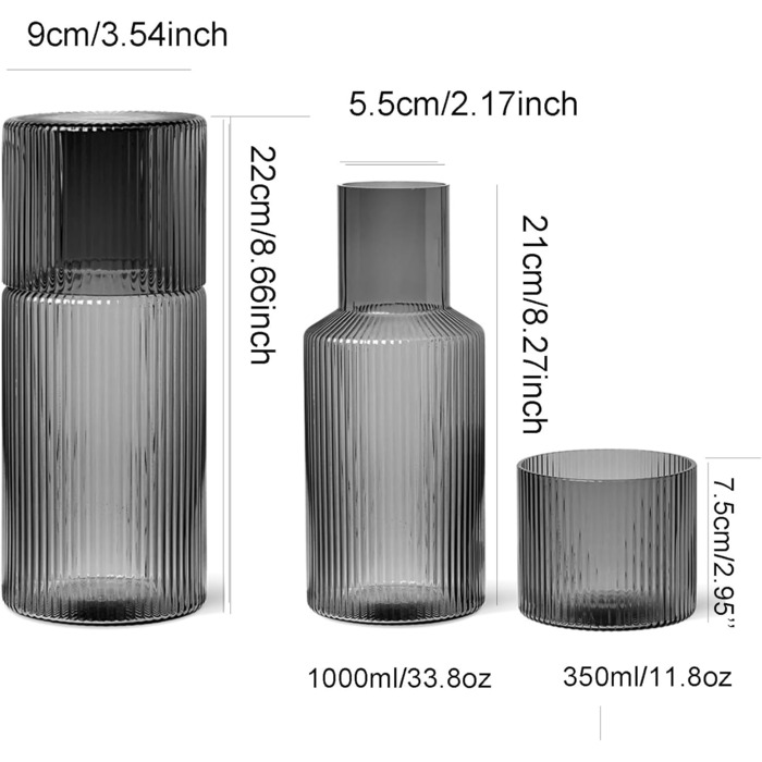 Набір скляної графіну з чашкою 1 л AOSEE