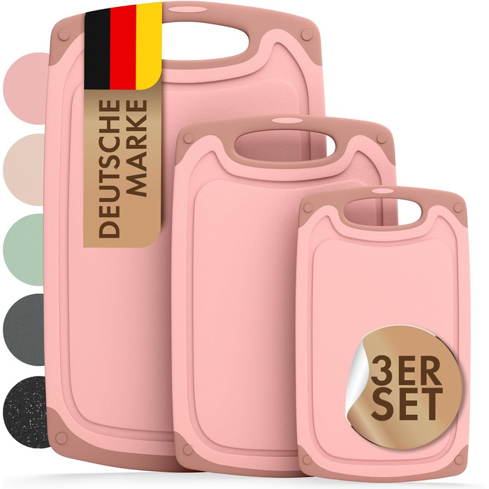 Набор из 3 разделочных досок S, M и L, розовый Blumtal