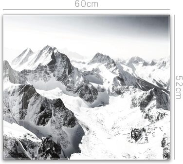 Кухонний фартух timalo зі скляним виглядом Акрилове скло 2 мм Бризкозахисна стіна для плити, скляний фартух, акрилові скляні стінові панелі, захисна панель для фартуха Бетонно-блакитно-сірий (60x52 см, 236- Гори Чорно-білий)