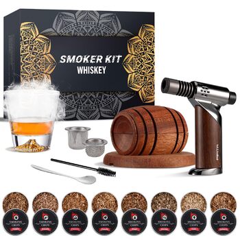 Набор для копчения коктейлей с факелом из 8 вкусов древесных чипсов PIPITA