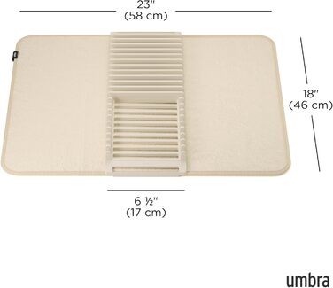 Підставка-сушарка для посуду з килимком 61 х 46 см бежева Udry Umbra