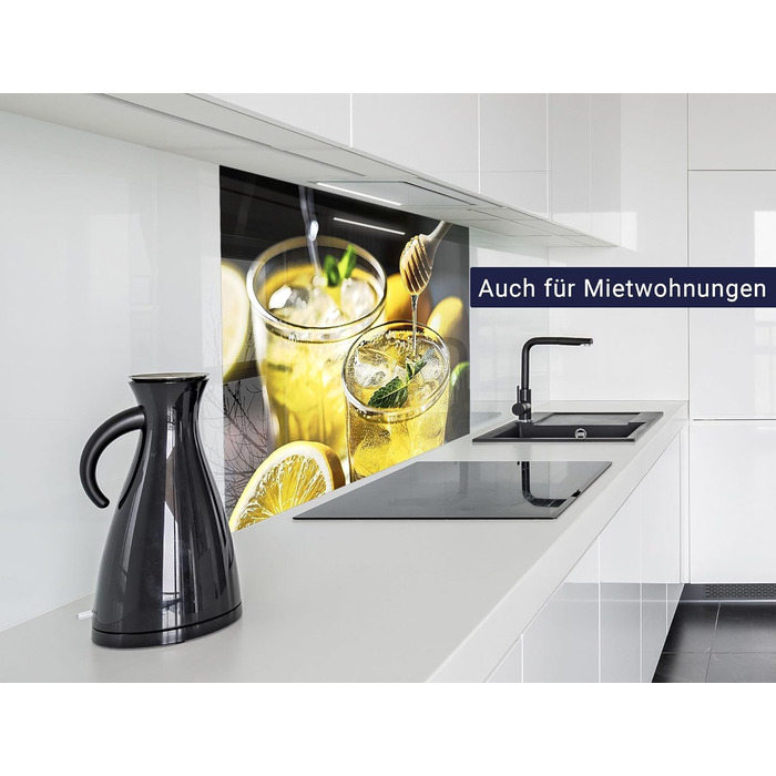 Фартух для плити timalo, настінна раковина, кухонний фартух, скляний вигляд Акрилове скло 2 мм Скляний фартух, акрилові скляні кухонні панелі, захисна панель для фартуха Мармурове біле золото (60x52 см, 97- Лимонад)