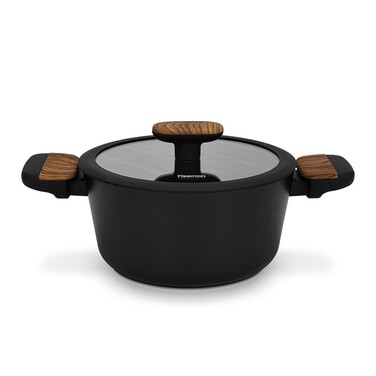 Кастрюля Fissman FEORELLA 20x10 см 2,67 л со стеклянной крышкой алюминий с антипригарным покрытием (14512)