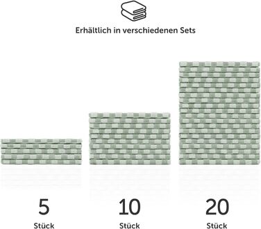 Кухонні рушники бавовняні 50 x 70 см, набір 5 предметів, зелені Blumtal