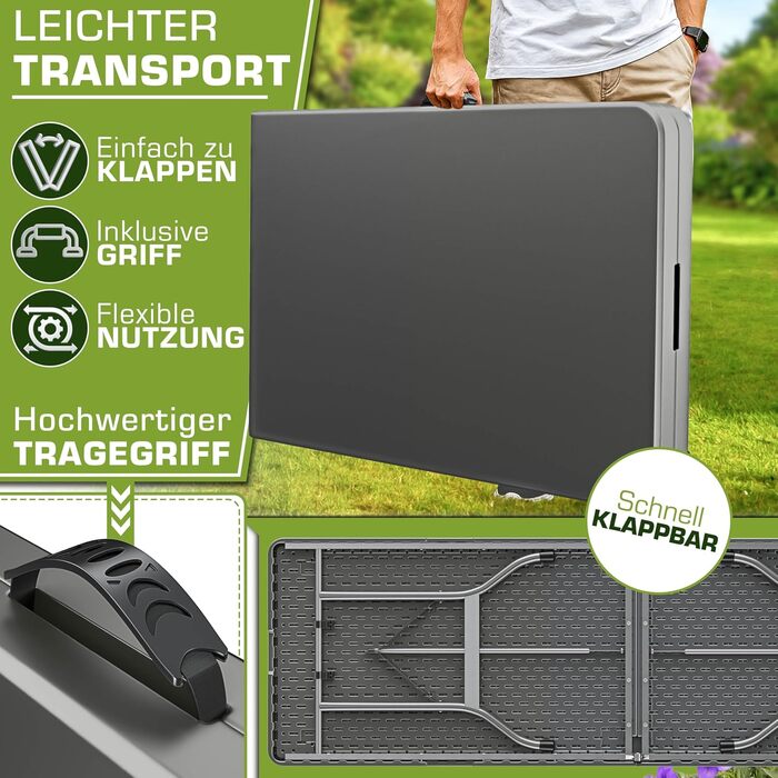 Складной стол 180x75 см tillvex