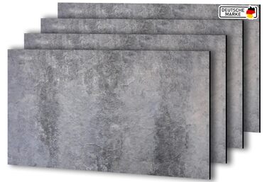 Стінові панелі AS Country Stone під мармур 60x120 см ПВХ-облицювання стіни з пластикових панелей для кухні, ванної кімнати тощо Панель кухонного фартуха (4 шт., світлий бетон)