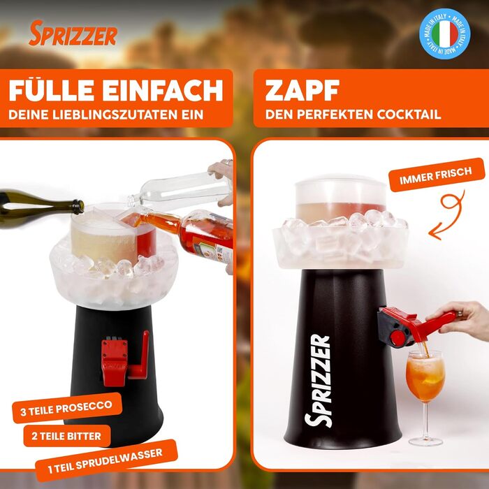 Диспенсер и миксер с контейнером для льда 3 л черный Sprizzer