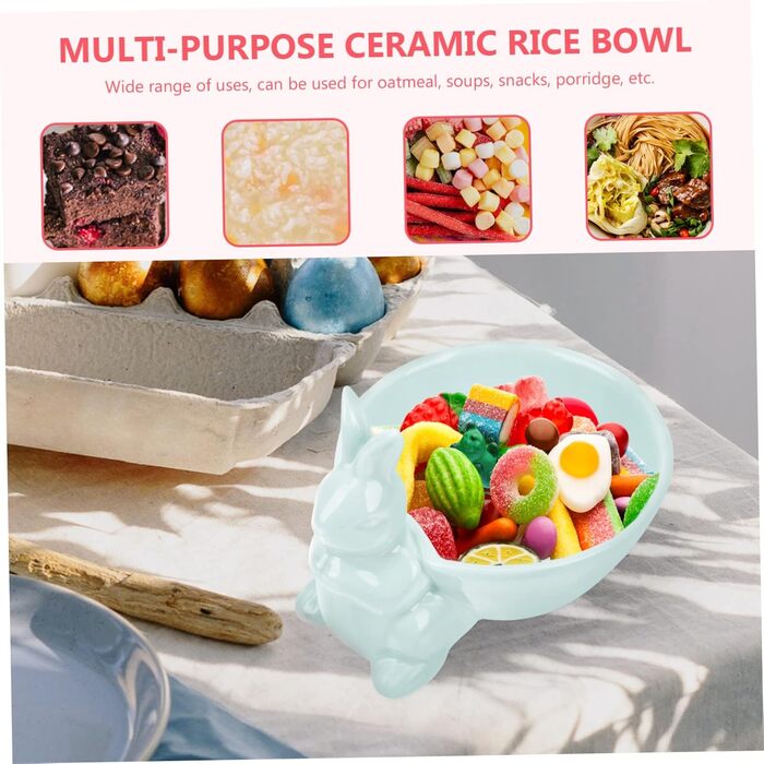 Керамічна миска у формі кролика на Великдень синя Holibanna