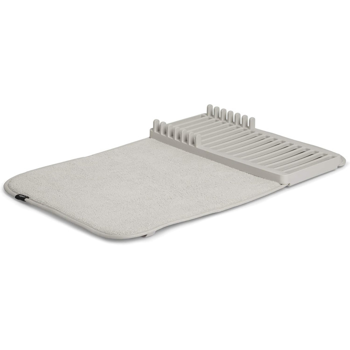 Підставка-сушарка для посуду з килимком 50 х 33 см світло-сіра Udry Mini Umbra