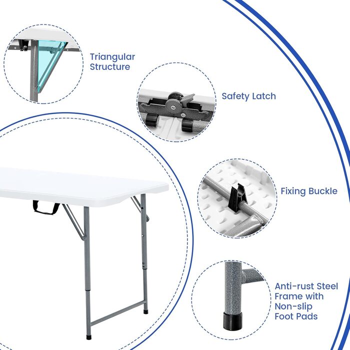 Складной кемпинговый стол 120 х 60 см KOMFOTTEU