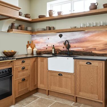 Кухонний фартух 60x80 см Самоклеючий захисний екран для кухні Кухонний фартух Кухонні фасади Кухонні фартухи Кухонна стіна Вода - Пейзаж - (Пейзаж - Повітряна куля, 60 x 200 см)