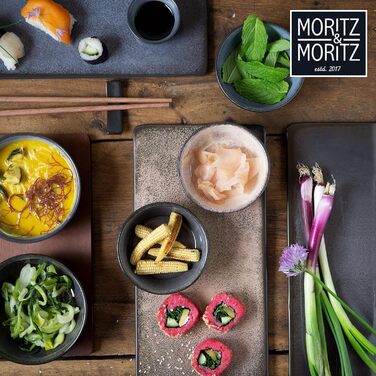 Набір посуду Moritz & Moritz VIDA з 18 предметів 6 осіб Елегантний набір тарілок з високоякісної порцеляни посуд, що складається з 6 обідніх тарілок, 6 десертних тарілок, 6 тарілок для супу (4 маленькі миски)
