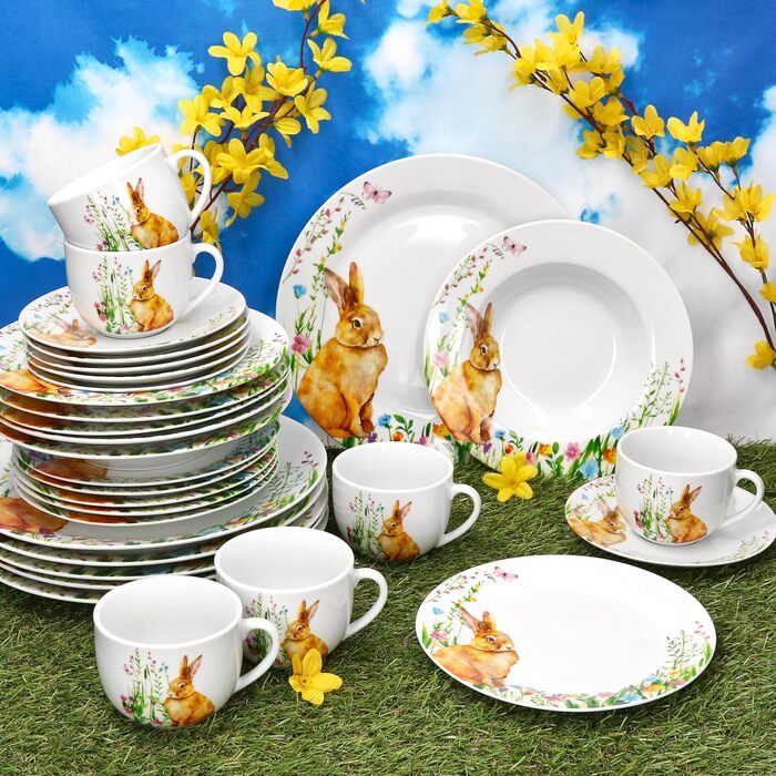 Набір посуду 30 предметів на 6 осіб до Великодня MamboCat