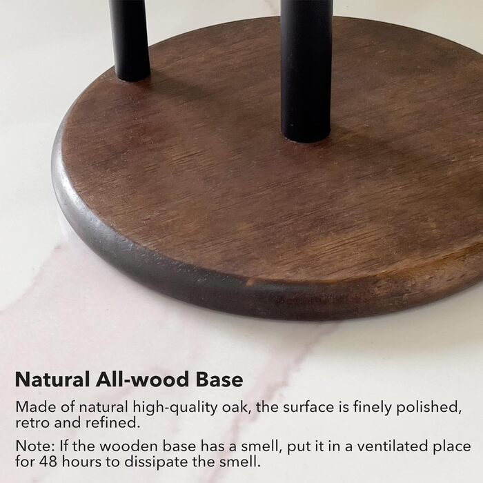 Держатель для кухонного рулона с круглым основанием из натурального дерева, Vialex