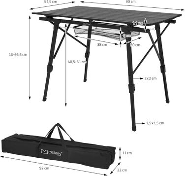 Складной алюминиевый стол для кемпинга 90 x 51,5 см ML DESIGN modern living