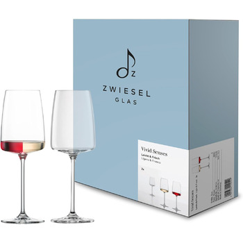 Келих для вина Zwiesel Glass Powerful & Spicy Vivid Senses (набір з 2 шт. ), філігранні келихи для вина, келихи з тритану, які можна мити в посудомийній машині, виготовлені в Німеччині (арт. No 122429) (Келих для вина Light & Fresh (2 шт.))