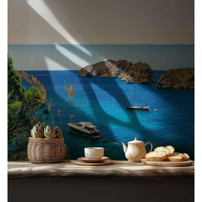 Самоклеючий кухонний фартух - матовий, жорстка бризкозахисна плівка як доступна альтернатива склу, легке встановлення та очищення - висота 60 см - Дизайн Чорна кам&39яна стіна 80 x 60 см (Ships Beach, Ш 280 см x В 60 см, 0,2 мм)