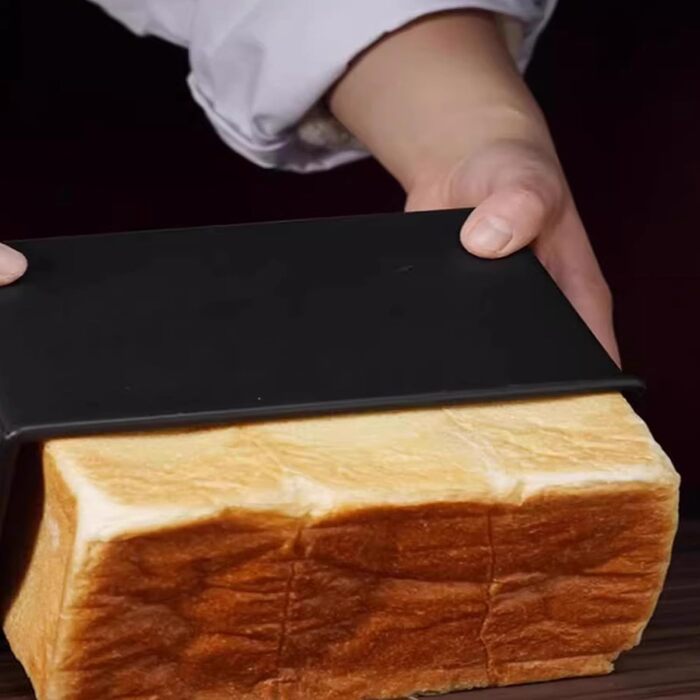 Набір з 2 прямокутних форм для випікання хліба 600 г із кришками, чорний MUXHEL