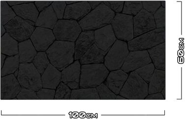 Дизайнерський кухонний бризкозахисний екран з алюмінієвого композиту, кухонний фартух, товщина 3 мм, 60x100 см, (кам&39яна стіна чорного кольору)