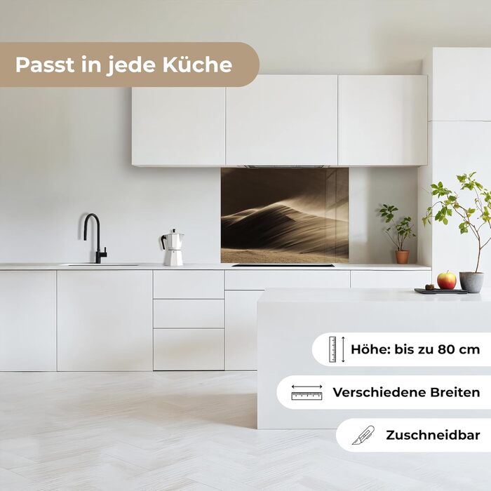 Кухонний фартух 60x80 см Самоклеючий настінний захисний екран для кухні Кухонний фартух Кухонні фасади Кухонні фартухи Кухонна стіна Вода - Пейзаж - (Пустеля - Пісок, 60 x 80 см)