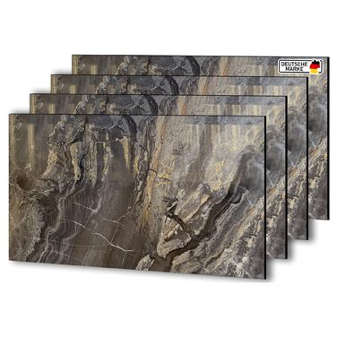 Стінові панелі AS Country Stone під мармур 60x120 см ПВХ-облицювання стіни з пластикових панелей для кухні, ванної кімнати тощо Панель кухонного фартуха (4 шт., Arebesceto Grigio)