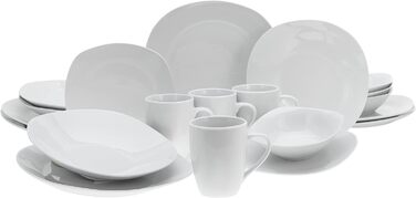 Набор посуды на 4 персоны, 20 предметов, Square White Creatable