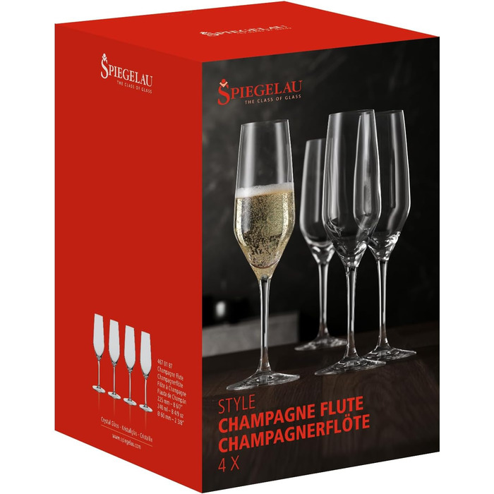 Набор из 4 бокалов для шампанского 240 мл, Style Spiegelau