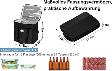 Термосумка 16 л чорна Glanxy