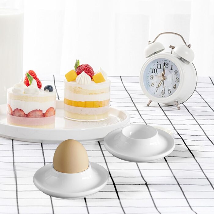 Керамічні підставки для яєць Cinf у горошок, великодній подарунковий набір із 4 порцелянових підставок для сніданку, кухонне начиння, міцні, легко миються, багаторазові (2 підставки для яєць)