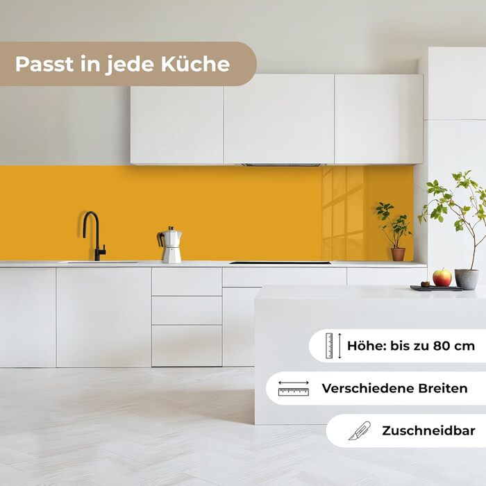 Кухонний фартух 60x250 см, самоклеючий фартух, кухонний фартух, кухонний фасад, самоклеючі кухонні фартухи - Осінь (Охристо-жовтий - Однотонний, 60 x 500 см)