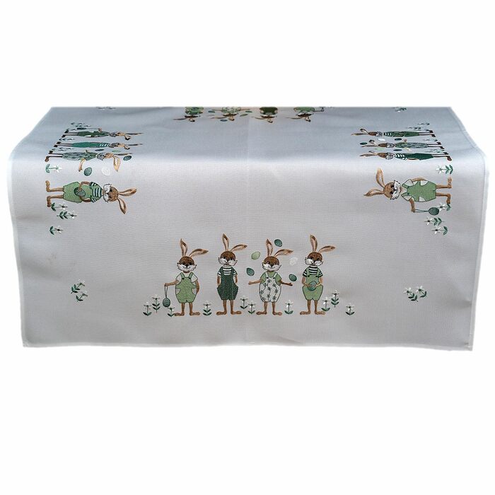 Скатертина з вишивкою великодніх кроликів 85 х 85 см texpot