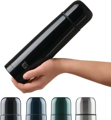 Термос Blumtal Eifel з нержавіючої сталі 500 мл - герметичний термос з чашкою для пиття в дорозі, ізолює гарячі напої, темно-зелений (700 мл, ягідний)