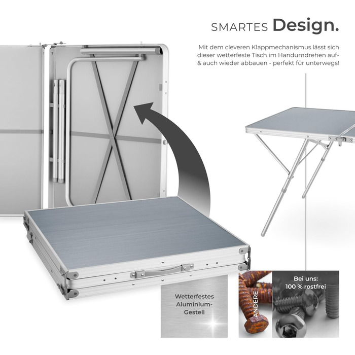 Кемпинговый стол с ремнем для переноски 180 х 70 х 70,5 см tectake