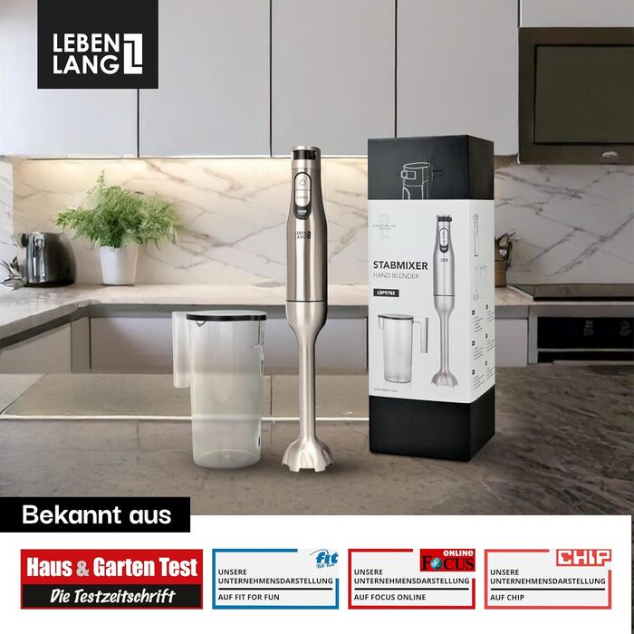 Ручний блендер 1200 Вт з мірною чашою 1 л Premium LEBENLANG