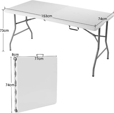 Складной кемпинговый стол белый KOMFOTTEU