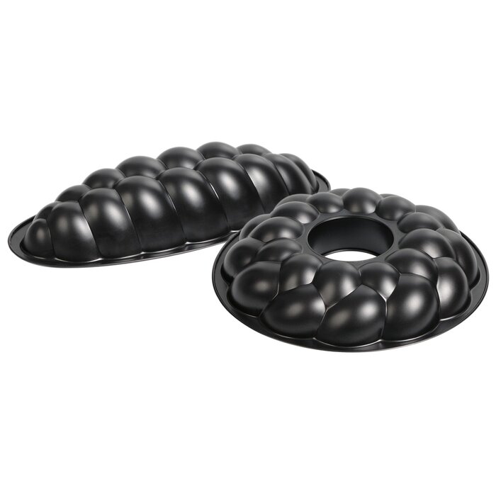 Набор из 2 форм для плетеной пасхальной выпечки длиной 38 см и диаметром 32 см, черная Kaiser