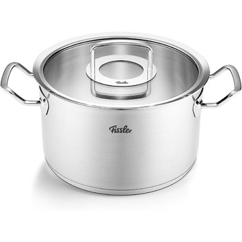 Каструля Fissler Original-Profi Collection/Нержавіюча сталь (Ø 2,1 л) зі скляною кришкою індукційна, срібляста (24 см)