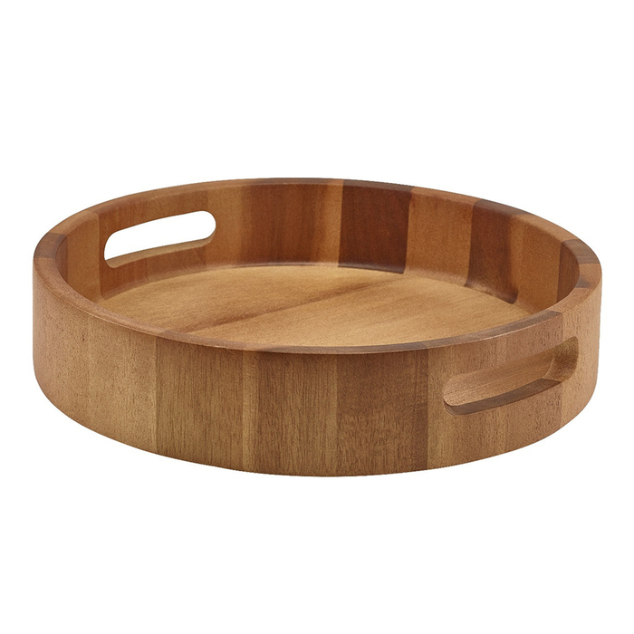 Доска для подачи 30 см, круглая, акация, GenWare