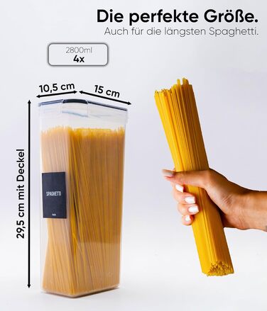 Набор из 4 контейнеров для хранения 2,8 л, прозрачный/черный Deco haus