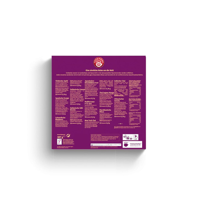 Коллекционный набор "Сельский чай", 180 чайных пакетиков 12 сортов, 387 г Teekanne