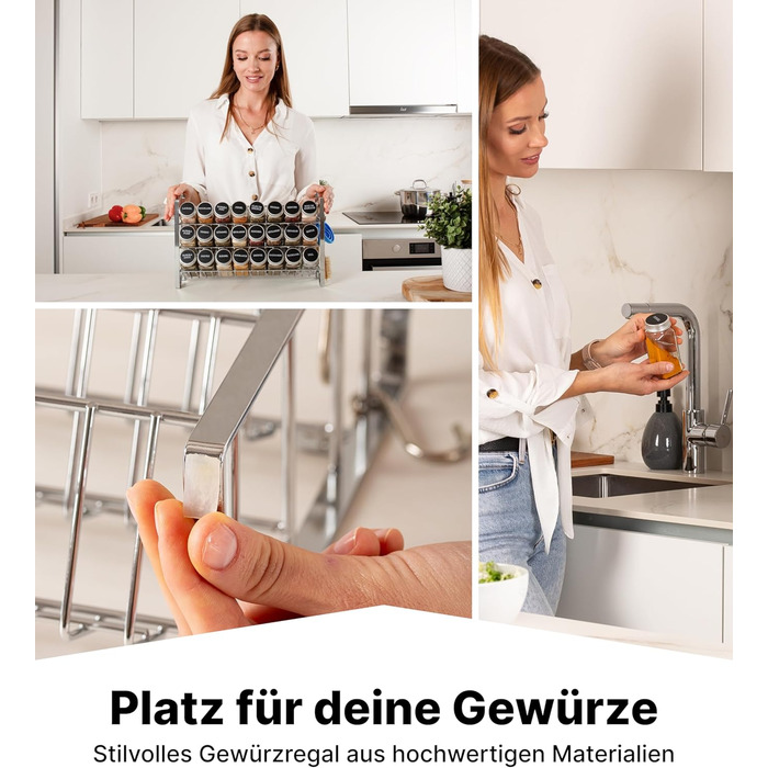 Підставка для спецій трирівнева з 24 баночками, хромована Deco haus