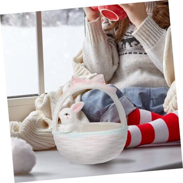 Керамічна декоративна фігурка зайчика до Великодня ABOOFAN