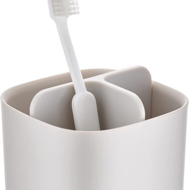 Тримач для зубних щіток, пластиковий, нековзне дно, тримач зубної щітки для стільниці раковини у ванній кімнаті, (кедді, середній, бежевий)