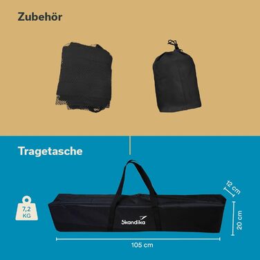 Бамбуковый кемпинговый стол с сетчатой ​​полкой 100 x 65 см Skandika