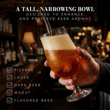 Набор элегантных бокалов для пива 480 мл Krosno