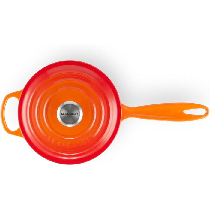 Чугунный сотейник Ø 18 см, 1,8 л с крышкой, пламенно-красный Signature Le Creuset