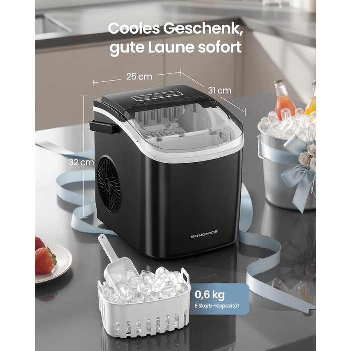 Ледогенератор для дома и вечеринок 9 кубиков за 6 минут 100 Вт SONGMICS