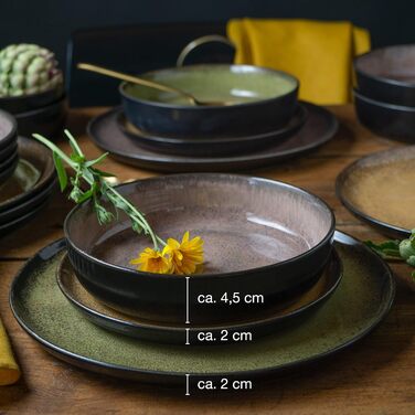 Набор посуды из 18 предметов на 6 персон Элегантная тарелка, изготовленная из высококачественного фарфора набор посуды, состоящий из 6 обеденных тарелок, 6 десертных тарелок, 6 суповых тарелок (набор посуды из 36 предметов)