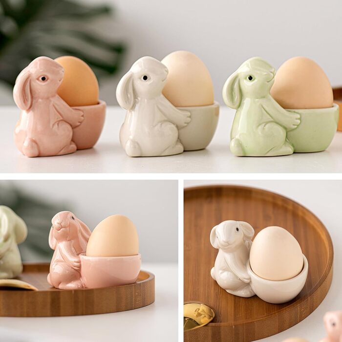 Керамічна підставка для яєць у формі милого кролика EEPLUYTY