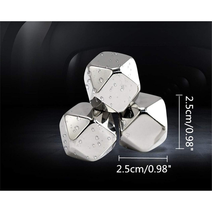 Набір охолоджувальних каменів для віскі з нержавіючої сталі у формі ромба Ulalaza